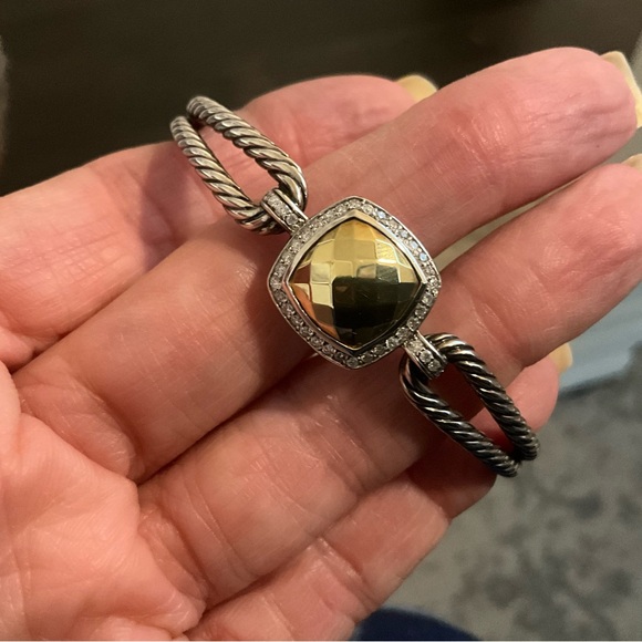 David Yurman Albion Bracelet Silver Gold Diamonds Size Small - Picture 3 of 7